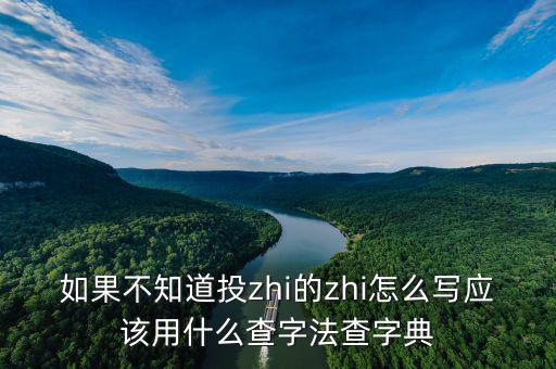 投先查是什么，如果不知道投zhi的zhi怎么寫應(yīng)該用什么查字法查字典
