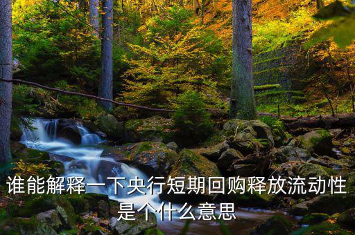 釋放流動(dòng)性什么意思，央票發(fā)行連續(xù)第二周暫停當(dāng)日央行也未進(jìn)行正回購操作請(qǐng)問這是什