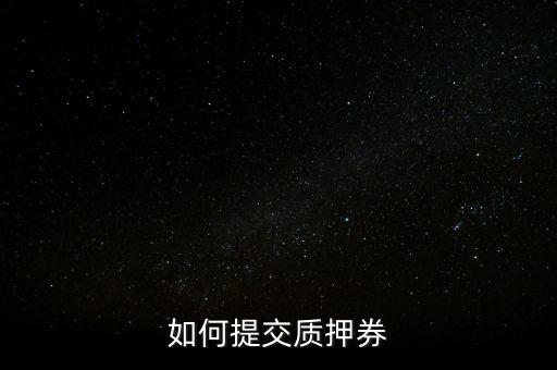 質(zhì)押券是什么，如何提交質(zhì)押券