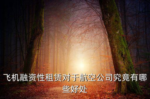 飛機(jī)融資性租賃對于航空公司究竟有哪些好處