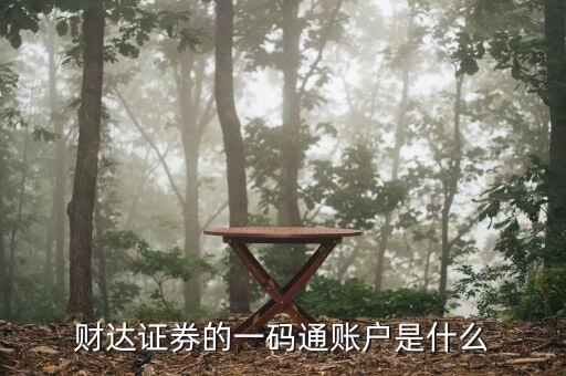 財達(dá)證券的一碼通賬戶是什么