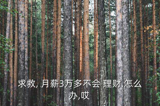 求救, 月薪3萬多不會(huì) 理財(cái).怎么辦,哎