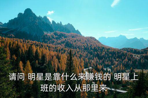 請(qǐng)問(wèn) 明星是靠什么來(lái)賺錢的 明星上班的收入從那里來(lái)