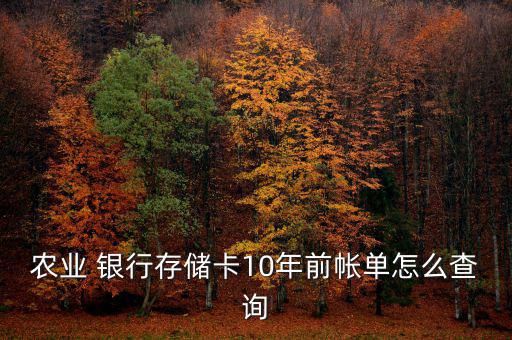 農業(yè) 銀行存儲卡10年前帳單怎么查詢
