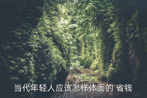 當代年輕人應該怎樣體面的 省錢