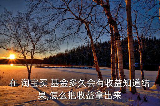 在 淘寶買(mǎi) 基金多久會(huì)有收益知道結(jié)果,怎么把收益拿出來(lái)