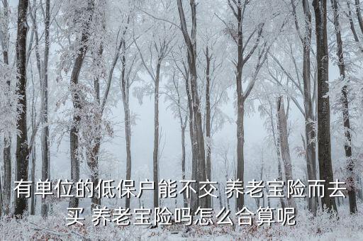 有單位的低保戶(hù)能不交 養(yǎng)老寶險(xiǎn)而去買(mǎi) 養(yǎng)老寶險(xiǎn)嗎怎么合算呢