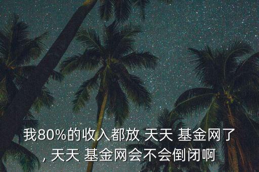 我80%的收入都放 天天 基金網了, 天天 基金網會不會倒閉啊