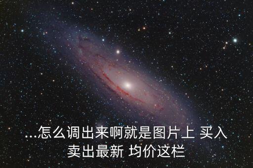 ...怎么調(diào)出來(lái)啊就是圖片上 買(mǎi)入賣(mài)出最新 均價(jià)這欄
