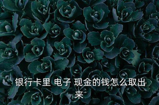  銀行卡里 電子 現(xiàn)金的錢(qián)怎么取出來(lái)