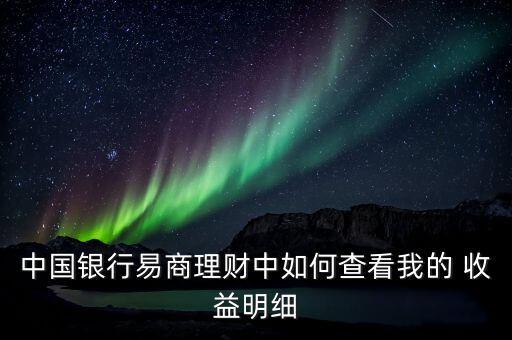 中國銀行易商理財(cái)中如何查看我的 收益明細(xì)