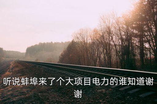 聽(tīng)說(shuō)蚌埠來(lái)了個(gè)大項(xiàng)目電力的誰(shuí)知道謝謝
