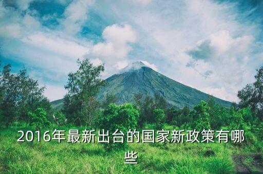 2016年什么新政策，2016年國家有什么新政策