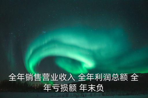 全年銷售營業(yè)收入 全年利潤(rùn)總額 全年虧損額 年末負(fù)