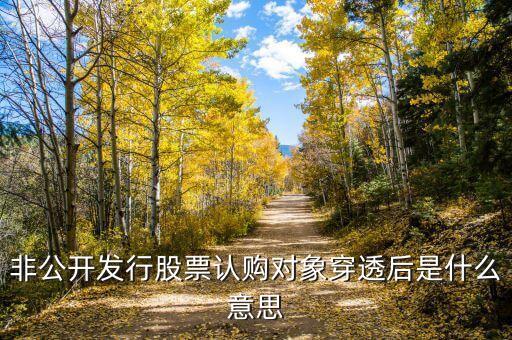 穿透披露是什么意思，非公開發(fā)行股票認(rèn)購對象穿透后是什么意思