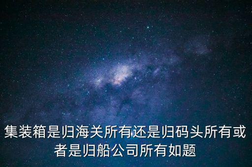 重慶長江輪船公司集裝箱分公司屬于什么性質(zhì)，集裝箱是船公司的么