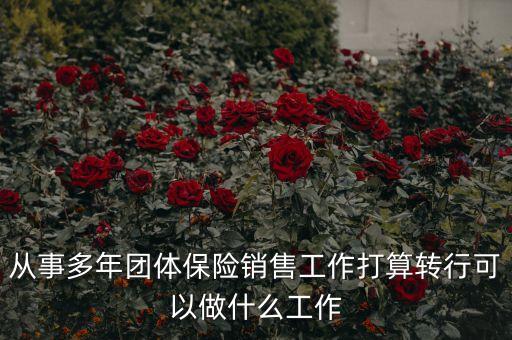 從事多年團體保險銷售工作打算轉(zhuǎn)行可以做什么工作