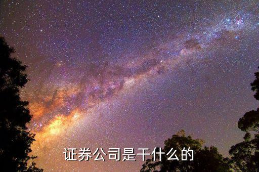 正規(guī)的證券公司是做什么的，證券公司干什么的