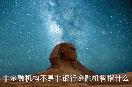 非金融機(jī)構(gòu)是什么，非金融機(jī)構(gòu)不是非銀行金融機(jī)構(gòu)指什么