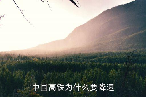 高鐵為什么降速，高鐵 為什么降速