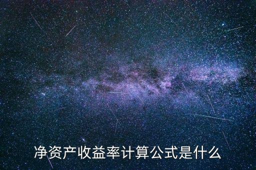 凈資產收益率計算公式是什么