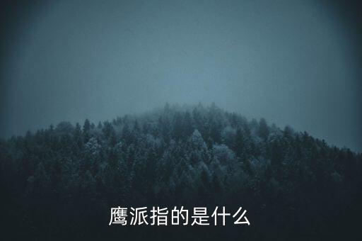 美聯(lián)儲鷹派是什么意思，美國政壇里的鷹派是什么意思