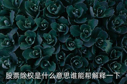 股票走勢(shì)圖除權(quán)是什么意思，股票除權(quán)是什么意思