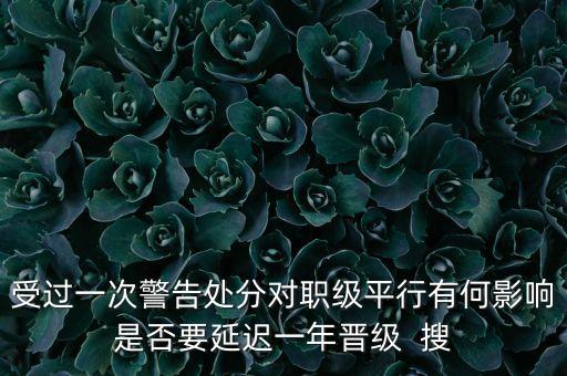 銀行警告處分有什么影響，受過一次警告處分對(duì)職級(jí)平行有何影響是否要延遲一年晉級(jí)  搜