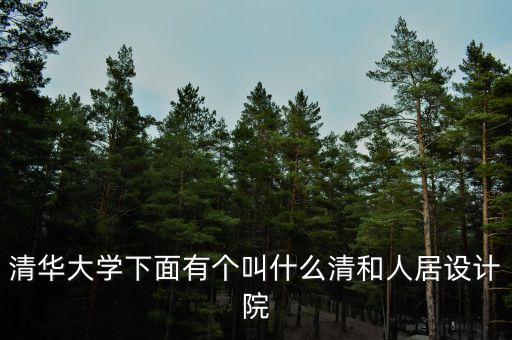 清華大學下面有個叫什么清和人居設計院