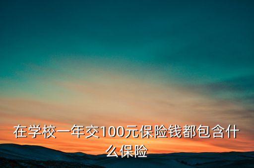 100元保險都保什么，在學(xué)校一年交100元保險錢都包含什么保險