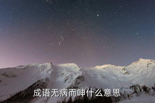 不疾而速什么意思，成語無病而呻什么意思