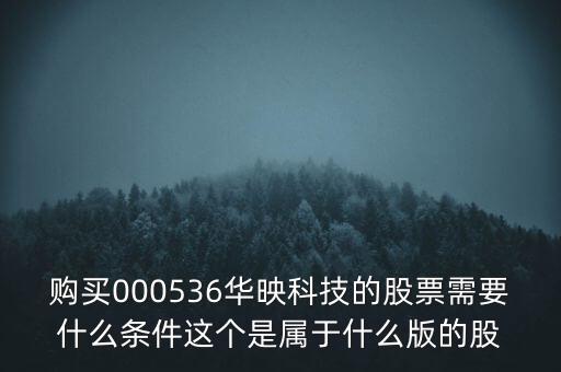 華映科技是什么股，購買000536華映科技的股票需要什么條件這個是屬于什么版的股