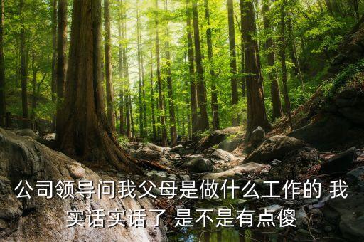 公司問父母是做什么的，公司領(lǐng)導(dǎo)問我父母是做什么工作的 我實話實話了 是不是有點傻