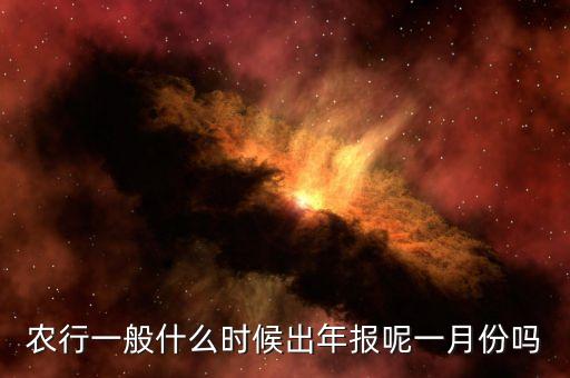 四大銀行年報什么時候出來，農(nóng)行一般什么時候出年報呢一月份嗎