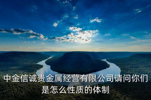 中金信誠貴金屬經營有限公司請問你們是怎么性質的體制