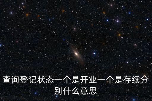 登記狀態(tài)為存續(xù)是什么意思，查詢登記狀態(tài)一個是開業(yè)一個是存續(xù)分別什么意思