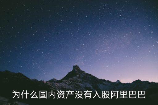 什么國家沒有阿里，為什么國內資產沒有入股阿里巴巴