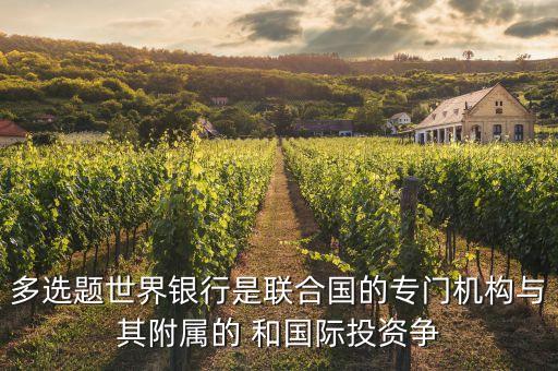 多選題世界銀行是聯(lián)合國(guó)的專門(mén)機(jī)構(gòu)與其附屬的 和國(guó)際投資爭(zhēng)