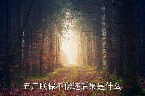 銀行五戶連保有什么后果l，五戶聯(lián)保不償還后果是什么