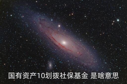 國(guó)有資產(chǎn)10劃撥社保基金 是啥意思