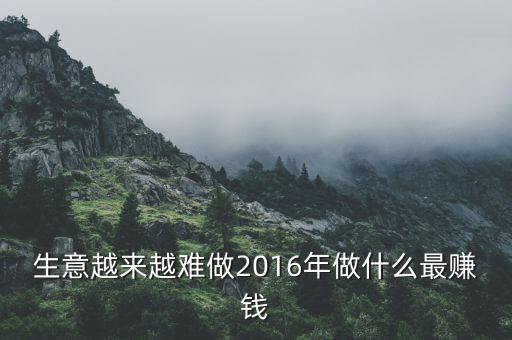 2016年搞什么投資賺錢(qián)，生意越來(lái)越難做2016年做什么最賺錢(qián)
