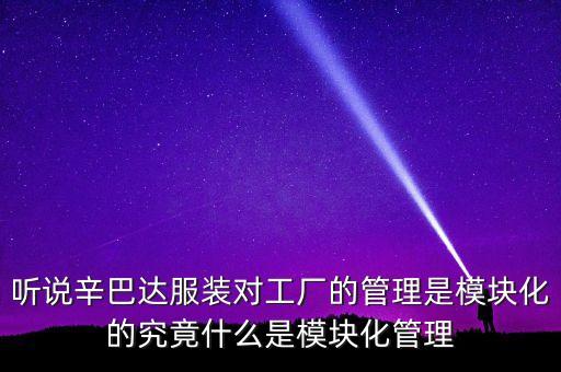 聽說(shuō)辛巴達(dá)服裝對(duì)工廠的管理是模塊化的究竟什么是模塊化管理