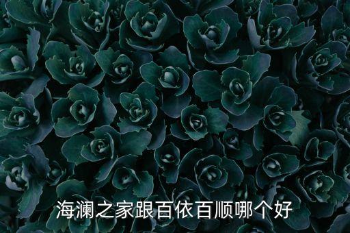 百衣百順和海瀾之家什么關(guān)系，海瀾之家跟百依百順哪個(gè)好