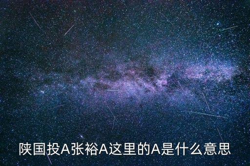 張裕a有什么可比公司，陜國投A張裕A這里的A是什么意思
