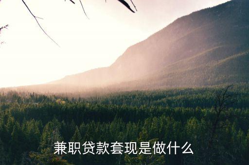 仁仁分期的兼職是什么，兼職貸款套現(xiàn)是做什么