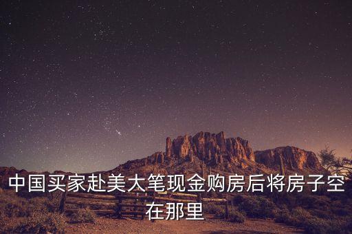 中國人在美為什么用現(xiàn)金買房，中國買家赴美大筆現(xiàn)金購房后將房子空在那里