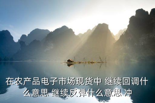中繼反彈是什么意思，在農(nóng)產(chǎn)品電子市場(chǎng)現(xiàn)貨中 繼續(xù)回調(diào)什么意思 繼續(xù)反彈什么意思 沖