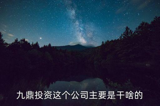 九鼎投資是做什么的，九鼎投資這個(gè)公司主要是干啥的