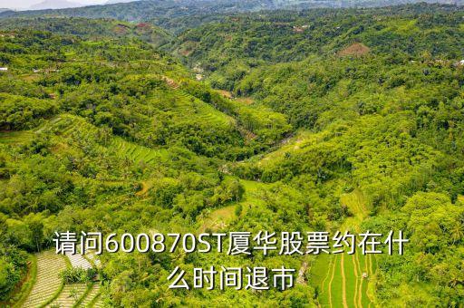 600788什么時候退市的，請問600870ST廈華股票約在什么時間退市