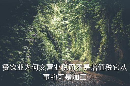 餐飲為什么營業(yè)稅，餐飲業(yè)為何交營業(yè)稅而不是增值稅它從事的可是加工
